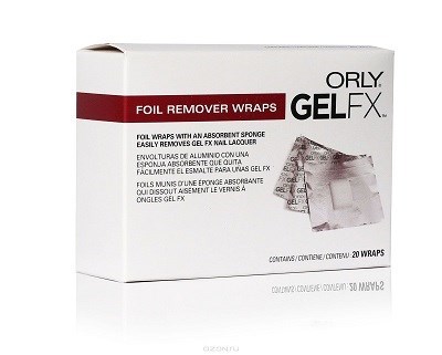 ORLY GEL FX Foil Remover Wraps, 20шт.- фольга со спонжем для снятия гель лака - фото 12955