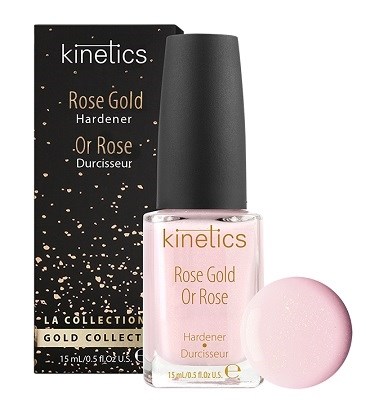 Kinetics Rose Gold Hardener, 15 мл. - Укрепляющее средство для ногтей с золотом