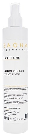 Лосьон очищающий Saona Expert Line Lotion Pre-Epil Lemon, 350 мл. для кожи перед эпиляцией с экстрактом лимона