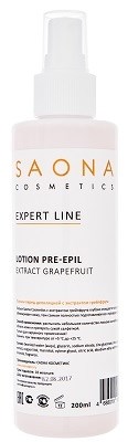 Saona Expert Line Lotion Pre-Epil Extract Grapefruit, 200 мл.- Лосьон очищающий для кожи с экстрактом грейпфрута Саона - фото 27910