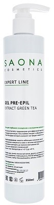 Saona Expert Line Gel Pre-Epil Extract Green Tea, 350 мл.- Гель глубоко очищающий для кожи с экстрактом зелёного чая Саона - фото 27917
