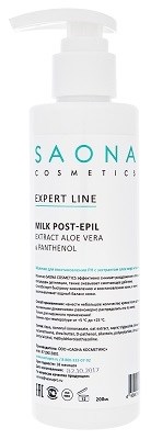 Saona Expert Line Post-Epil Milk Extract Aloe Vera & Panthenol, 200 мл.- Молочко для восстановления рН с экстрактом Алоэ Вера и пантенолом Саона - фото 27937