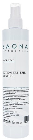 Saona Man Line Lotion Pre-Epil Menthol, 350 мл.- Лосьон очищающий для кожи с ментолом Саона - фото 27954