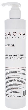Saona Man Line Post-Epil Cream Cedar Oil & Panthenol, 350 мл.- Крем после депиляции с кедровым маслом и пантенолом Саона - фото 27960