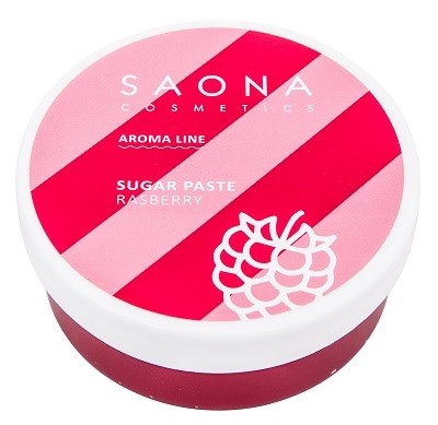 Saona Aroma Line Sugar Paste Raspberry, 200 гр.- Разогреваемая сахарная паста средней плотности для СПА шугаринга малиновая Саона - фото 27970