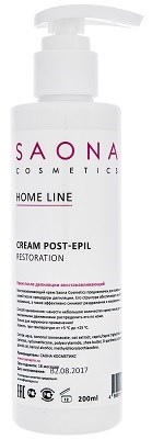 Saona Home Line Post-Epil Cream Restoration, 200 мл.- Восстанавливающий крем после депиляции с пантенолом Саона - фото 27976