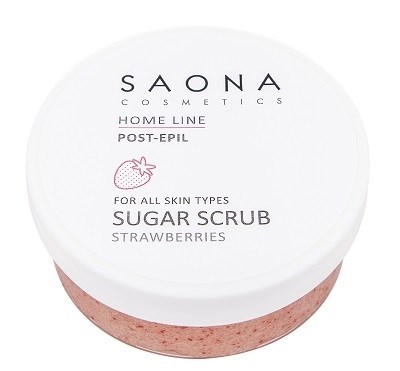 Saona Home Line Post-Epil All Skins Sugar Scrub Strawberries, 300 мл.- Сахарный скраб для всех типов кожи Клубника Саона - фото 27986
