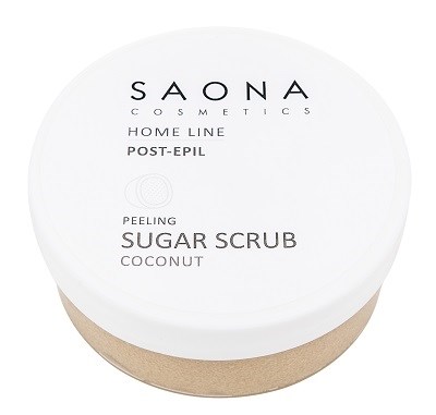 Saona Home Line Post-Epil PeeLing Sugar Scrub Coconut, 300 мл.- Сахарный скраб для легкого пилинга Кокос Саона - фото 27988