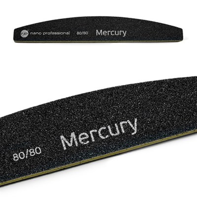 Nano Professional Mercury File 80/80 - чёрная пилка для искусственных ногтей - фото 32950