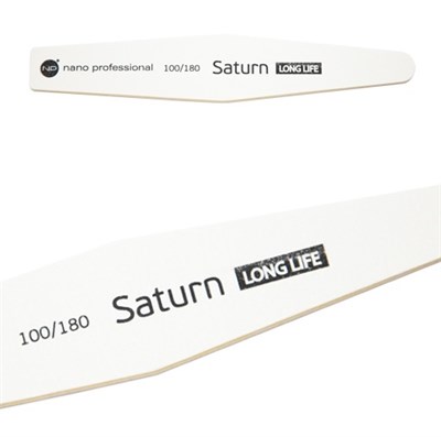 Nano Professional Saturn Long Life File 100/180 - белая пилка для искусственных и натуральных ногтей - фото 32952
