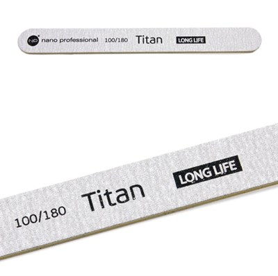 Nano Professional Titan Long Life File 100/180 - серая пилка для искусственных и натуральных ногтей - фото 32960