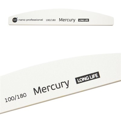 Nano Professional Mercury Long Life File 100/180 - белая пилка для искусственных и натуральных ногтей - фото 32970