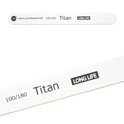 Nano Professional Titan Long Life File 100/180 - белая пилка для искусственных и натуральных ногтей - фото 32972