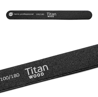 Nano Professional Titan Wood File 100/180 - чёрная пилка для искусственных и натуральных ногтей - фото 32974