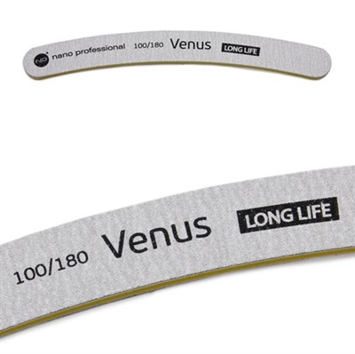 Nano Professional Venus Long Life File 100/180 - серая пилка для искусственных и натуральных ногтей - фото 32978
