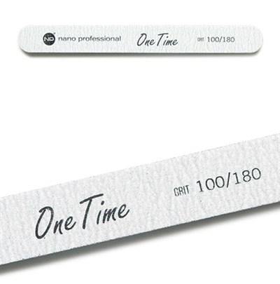 Nano Professional One Time File 100/180 - серая пилка для искусственных и натуральных ногтей - фото 32996