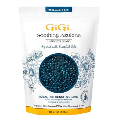 Воск в гранулах GiGi Soothing Azulene Hard Wax Beads, 907 гр. для эпиляции чувствительной кожи с азуленом - фото 43046