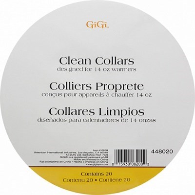 Бумажные воротнички GiGi Clean Collars, 20 шт. защита аппарата для разогрева воска в банках - фото 9501