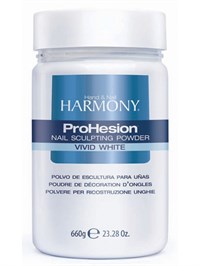 Ярко-белая акриловая пудра HARMONY ProHesion Vivid White Powder, 660 гр. для наращивания френч ногтей