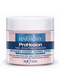 Камуфлирующая акриловая пудра HARMONY Studio Cover Warm Pink Powder, 28 гр. насыщенно-розовая для удлинения ногтей