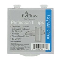 EzFlow Perfection II Crystal Clear Nail Tips #1, 50 шт. - прозрачные типсы без контактной зоны №1