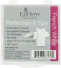 EzFlow Perfection II French White Nail Tips #1, 50 шт. - белые типсы без контактной зоны №1