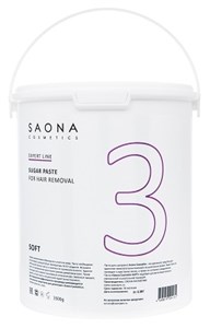 Сахарная паста для шугаринга Saona Expert Line Sugar Paste 3 Soft, 3500 гр. мягкая разогреваемая