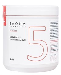 Сахарная паста для шугаринга Saona Expert Line Sugar Paste 5 Hot, 1000 гр. твёрдая разогреваемая