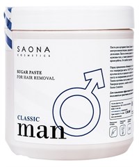 Saona Man Line Sugar Paste for Hair Removal Classic, 1000 гр.- Классическая без разогрева, сахарная паста для мужского шугаринга Саона