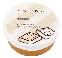 Saona Aroma Line Sugar Paste White Chocolate, 200 гр.- Разогреваемая сахарная паста средней плотности для СПА шугаринга с белым шоколадом Саона