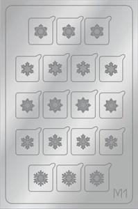 AEROPUFFING Metallic Stickers №M01 Silver  - серебрянные металлизированные наклейки Аэропуффинг М1