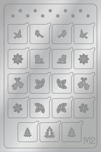 AEROPUFFING Metallic Stickers №M02 Silver  - серебрянные металлизированные наклейки Аэропуффинг М2