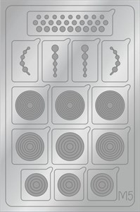 AEROPUFFING Metallic Stickers №M05 Silver - серебрянные металлизированные наклейки Аэропуффинг М5