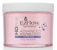 Камуфлирующая акриловая пудра EzFlow HD Cover Pink Powder, 113 гр. розовая непрозрачная для удлинения ногтей