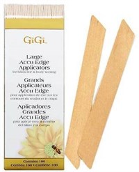 GiGi Accu Edge Spatula Large, 100 шт. - деревянный шпатель для воска, угловой большой