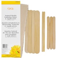 GIGI Natural Muslin & Spatula Combo Kit - набор из полосок для эпиляции и шпателей
