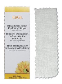 GiGi Bleached Bleached Muslin Strips Small, 100 шт. - отбеленные миткалевые полоски для эпиляции, маленькие 4х11см