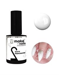 NP Make Up for Nails White Highlighter, 15 мл. - гель укрепляющий, белый корректор системы &quot;Макияж ногтей&quot;
