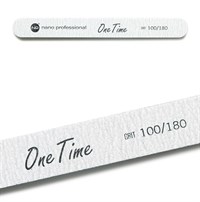 Nano Professional One Time File 100/180 - серая пилка для искусственных и натуральных ногтей