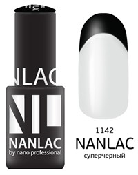 NANLAC NL 1142 Супер чёрный, 6 мл. - гель-лак &quot;Линия Улыбки&quot; Nano Professional
