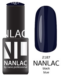 NANLAC NL 2187 Black blue, 6 мл. - гель-лак &quot;Эмаль&quot; Nano Professional
