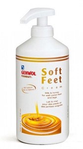 Gehwol Fusskraft Soft Feet Cream Milk & Honey, 500 мл. - шёлковый увлажняющий крем для ног с гиалуроновой кислотой