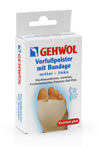 Gehwol Vorfußpolster mit Bandage links - Защитная подушка под плюсну из гель-полимера и бандажа, средний размер, левая