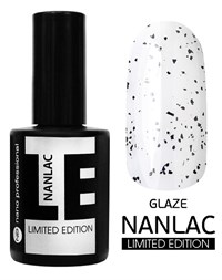 NP NANLAC Glaze Top Coat, 15 мл. - топ для гель-лака с чёрными частицами